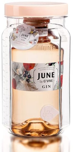JUNE Wild Peach & Summer Fruits Flavoured Gin with Cocktail Making Jar, 37.5% ABV, 70cl