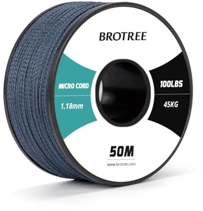 Brotree Micro Corda Paracord 1,18 mm 50M Bobina per Bracciale, Artigianato, Fai da te - 45 kg Carico di Rottura (Blu Navy)