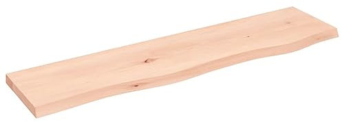 vidaXL Wandregal, Holzregal Regal Handgefertigt mit Baumkante, Wandboard Regalbrett Deko, Bücherregal Hängeregal, 80x20x2cm Massivholz Eiche Unbehandelt
