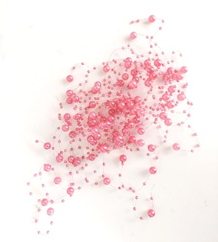 Perlenkette Pinke Perlengirlande perlendband rosa Tischdeko Hochzeit Taufe Weihnachten Party Perlen Dekokette rosafarbene Perle 5 Stück á 1,3m