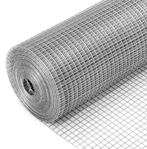2m x 15m Welded Mesh 19 Gauge 1/2'' x 1/2'' Hole, Chicken Wire Mesh Roll 2m High, Galvanised Welded Mesh Netting