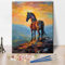 TISHIRON Cheval Peinture par numéros - Kit de construction pour adultes - Peinture par numéros - Peinture acrylique par numéros - Kit sur toile - Paysage - Peinture à l'huile - 40 x 50 cm - Sans cadre