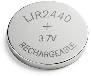 Girafus 145mAh 1x LIR2440 3,7V Knopfzelle wiederaufladbar Akku | Wiederaufladbarer Akku für Autoschlüssel, Fernbedienung, Mainboard, Fahrradcomputer – spart Geld und Müll