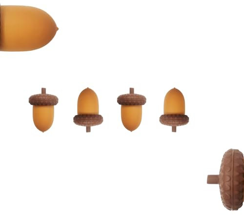 SHIWOD Tannenzapfen, Eichel, Weinstopfen für Weinflaschen, Silikon-Weinversiegelung für Weinflaschen für Bier, Champagner, Prosecco, Heimgebrauch (4 Stück braune Tannenzapfen)