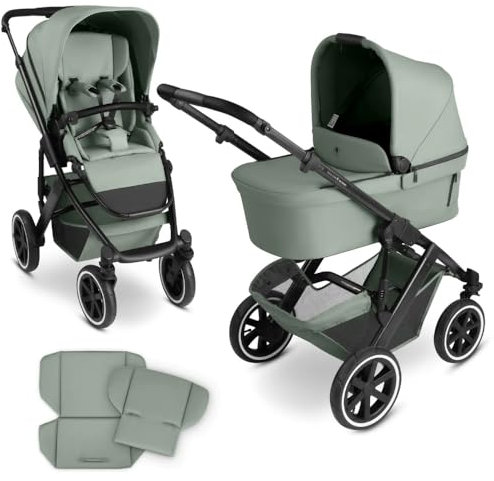 ABC Design Kinderwagen Salsa 5 Air Pine - 2in1 Kombi-Kinderwagen ab Geburt mit Luftreifen, Federung & großer Babywanne