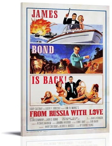 ijshndgn Poster From Russia with Love, Vintage-Kunst, Raumdekoration, ästhetisches Poster für Schlafzimmer, Wohnzimmer, Wände, ästhetisches Poster, 40 x 60 cm, Rahmenstil