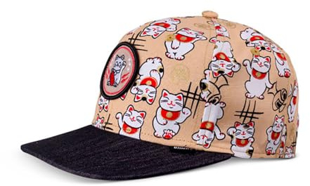 Djinns - Kids Lucky Cat Linen - Snapback Cap Kinder Jungen Baseballcap Hat Kappe Mütze Caps Youth Size
