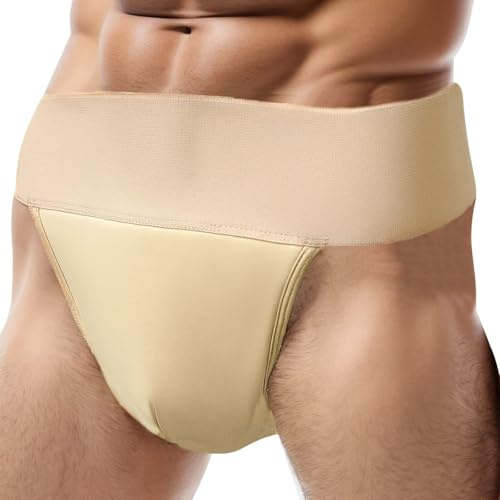 flexdans Ceinture Matelassée String de Danse pour Hommes, Slip de Danse, Ceinture de Ballet de Danse Nude 2XL