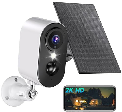 NUASI 4G LTE Security Camera Outdoor Wireless, 2K No WiFi Solar Security Camera With SIM Card & Memory Card【128GB】, 360° PTZ, Colour Night Vision, PIR Motion Detection, 2 Way Talk, IP66