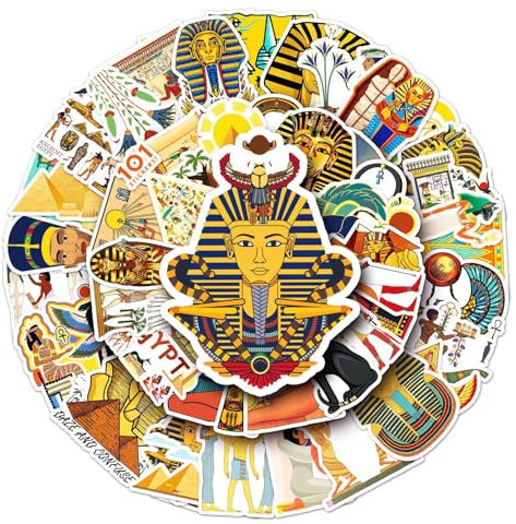 Krilucly 50 Stück Ägypten Wasserfeste Aufkleber, Sticker Set für Jugendliche Egypt, Stickers für Kinder, für Laptop Skateboard Computer Wasserflaschen Motorrad Gepäck