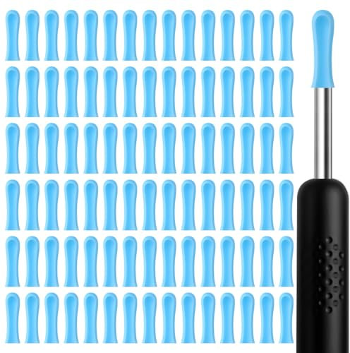 Ear Wax Removal Replacement Tips for Ear Camera 90pcs Ear Cleaner Tips Ear Spoon Tips Silicone Soft Cleaning Reuse Cap for Wet Dry Ear Wax Removal Tool Accessories Endoscope