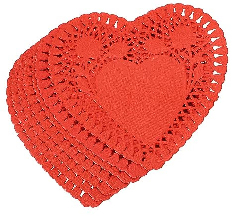 TOPBATHY Mini Herz Deckchen Aus Papier Hochzeit Party Dekoration Tischsets Tortenspitze Kuchenpapier Mat Für Feiern Geburtstag Valentinstag