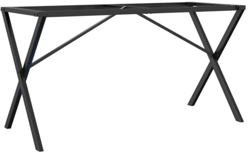 Natulvd Tischfuß, Stahl, X-förmig, Tischregal, 120 x 60 x 73 cm, schwarz, DIY Esstisch, Schreibtisch, Kreuzrahmen, Tischbeine