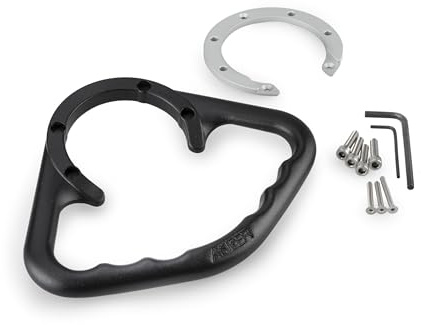 Puig 22401N Grips; Improves passenger comfort and grip; installed on fuel tank cap; durable design in lightweight aluminum, Black