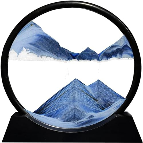 RCQD Sablier Decoratif Cadre Sable Mouvant 3D art du en mouvement Peinture de Qui Coule Convient pour Kits de pour Enfants Cadeaux (Bleu,12)
