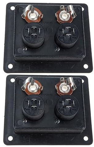 SEWACC 2 pièces BoîTe De Haut-Parleur CarréE 2 Voies avec Bornier À Ressort Double Prise pour Connecteur De Caisson De Basses Et Tableau De CâBlage Audio Polyvalent 9.7X8.5X5Cm