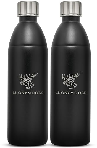 Luckymoose Infinity Edelstahlflasche (1,1L) kompatibel mit SodaStream DUO & TERRA Wassersprudler – Umweltfreundlich, Bruchsicher und Spülmaschinenfest – hochwertiger 304 Edelstahl statt Plastik