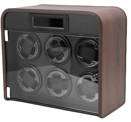 Keenso Uhrenbeweger, Uhrenbewegerbox aus Holz mit Touchscreen, LED-Licht für Automatische Mechanische Uhren, Leiser Betrieb für Uhrenliebhaber