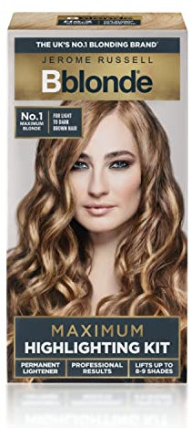 Jerome Russell Bblonde Highlighting Kit, Permanent Lightener, Permanent Blonde Bleach Hair Dye, Professional Results, With Avocado Oil, Lifts 8-9 levels – Highlighting Kit No 1