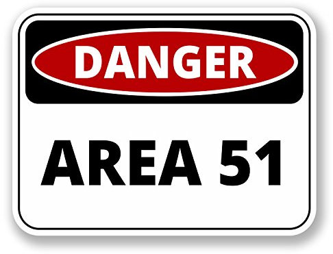2 x 10 cm Panneau Danger Zone 51 Sticker en vinyle pour ordinateur portable voiture UFO Nevada USA # 6425 - 10cm Wide x 7.5cm Tall