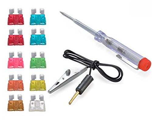 Lot de 20 Assortiment de fusibles de voiture Lin je Mini voiture Coffret avec stylet de test électrique