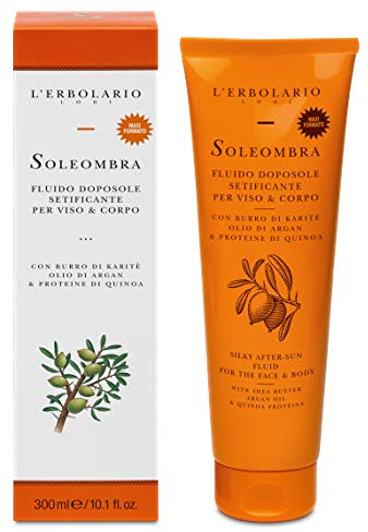 L'Erbolario, Soleombra After-Sun Fluid mit Sheabutter, Arganöl und Quinoa-Proteinen, Größe: 300 ml