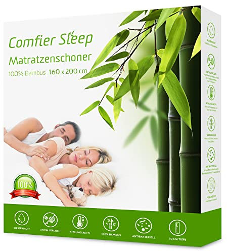 Coprimaterasso Antiacaro Matrimoniale 160x200 cm - 100% Bambu Super Morbido Coprimaterasso 160x200 Antibatterico