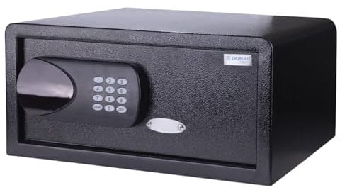 DONAU TECH Coffre-fort numérique 23,8 l / 42 x 37 x 20 cm/Coffre-fort électronique manuel numérique/noir/idéal pour les ordinateurs portables jusqu'à 17
