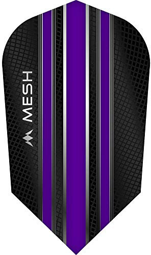 Mission Darts Mesh Dart Flights | 100 Mikron UV-Finish | schlanke Form, lila, 1 Set mit 3 Flights (1xF2003)
