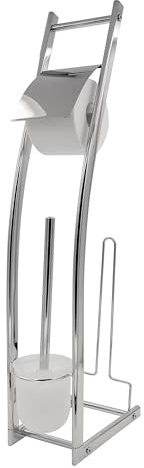 RIDDER Stand-WC-Garnitur Fabio mit Ersatzrollenhalter chromfarben glänzend ca. 15 x 74 x 27 cm