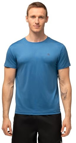 DANISH ENDURANCE Mens T Shirt, Breathable Gym Running Top, Fitness Sports Shirts, Mens Activewear, 1 or 2 Pack, Blue, M
