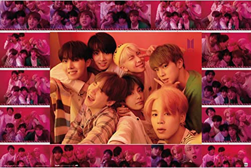 BTS - Bangtan Boys - Selfie - Poster Plakat Druck - Grösse 91,5x61 cm + 2 St Posterleisten Alu 93,5 cm