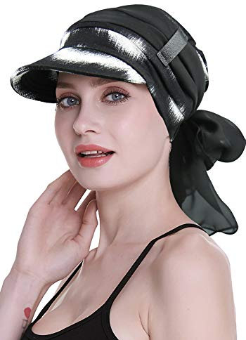 FocusCare Damen Schal Baseballkappe, schwarz/weiß, Einheitsgröße