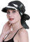 FocusCare Damen Schal Baseballkappe, schwarz/weiß, Einheitsgröße