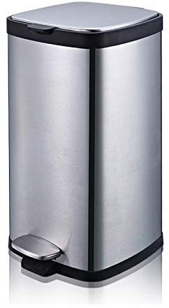 jbshop Trash Can Simple Large Capacity Trash Can Household Stainless Steel Garbage Can with Lid Pedal Garbage Bin for Kitchen, Office, Home Waste Basket (Size : 30L)
