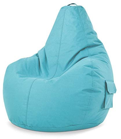 Green Bean Sitzsack mit Rückenlehne 80x70x90cm - Gaming Chair mit 230L Füllung Kuschelig Weich Waschbar - Bean Bag Bodenkissen Lounge Chair Sitzhocker Relax-Sessel Gamer Gamingstuhl Türkis