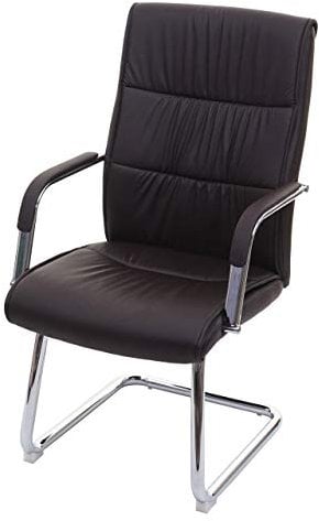 Mendler Konferenzstuhl HWC-A49, Besucherstuhl Freischwinger, Kunstleder - braun