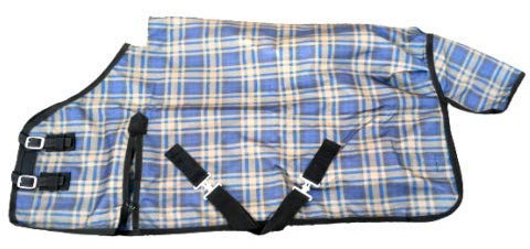 Cwell Equine Mini-Pferdedecke, leicht, Shetty-Teppich, Fohlen-Teppich, Verschiedene Größen erhältlich (90 cm, graues Karomuster)