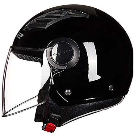 Jethelm Motorrad Roller Offenes Helm Scooter Moped Mofa Helm Herren Damen Erwachsener Motorradhelm Retro Vintage Pilot Biker Atmungsaktiver Helmet Mit Visier ECE/DOT Zertifiziert,Bright black,4XL