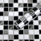 Fantasnight Mosaïque Adhésive Carrelage de Marbre Imperméables pour Salle de Bains et Cuisine, Noir et Blanc Rouleau Adhésif pour Meuble, Carrelage Papier Peint Adhésif Mural 60 x 500cm