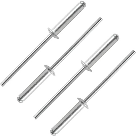 Qjaiune 100 Stück Aluminium Pop Nieten 1/8 Zoll x 5/8 Zoll (Durchmesser x Grifflänge), gewölbte Kopf Blindnieten für Blech Automotive Eisenbahn