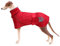 Geyecete Hundemantel Wasserdichter fur Windhund, Winter Hundejacken mit warmem plüschfutter, Regenmantel winddicht, Hundebekleidung mit verstellbaren Bändern,fur mittel und große Hunde-Rot-XS