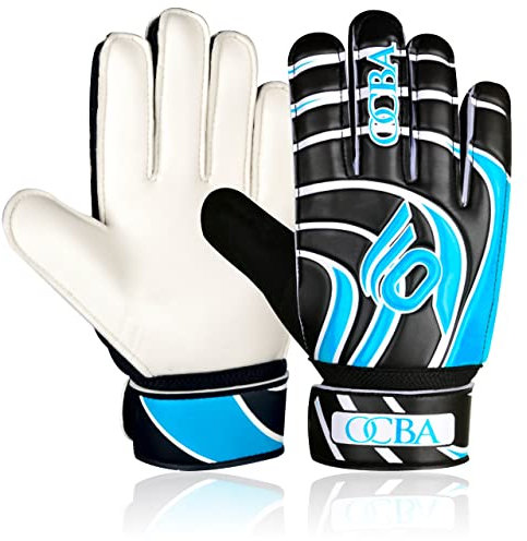 OCBA Goalkeeper Gloves With Super Grip Latex, Shock Absorption Padding to Protect Palms and Fingers - Bright Eye-Catching Colors