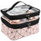 Kulturbeutel Doppelschichtige Kosmetiktasche Transparent Große Reise Makeup Tasche Organizer Waschtasche Bag Case Organizer für Damen und Mädchenn