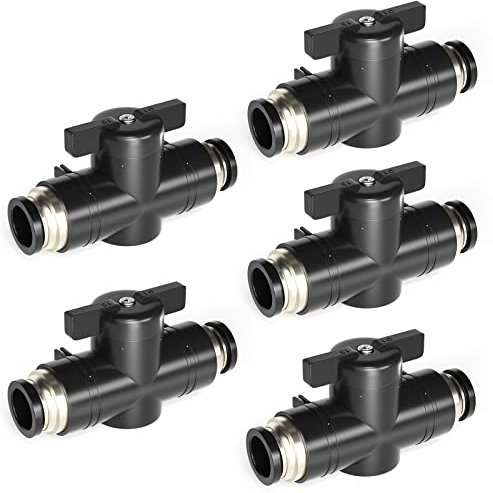 ERGAOBOY 5 Stk 8mm AD Pneumatischer Kugelhahn, Push to Connect Steuerventilfittings