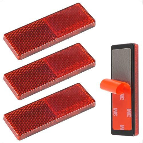 evermotor 4 Stück 85 X 30 X 8 mm Reflektor Motorrad Fahrrad E4 Roter hinten Selbstklebend Rückstrahler Katzenauge Multifunktional Scooter e-geprüft