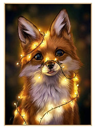 fuepsfup 5D Diamond Painting Kits für Erwachsene Fuchs Diamant Pianting für Anfänger Tiere Diamant Kunst Kits DIY Diamant Full Drill Malen nach Zahlen Home Wanddekoration (30,5 x 45,7 cm)
