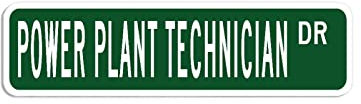 Panneau de rue Power Plant Technician pour intérieur/extérieur, panneau en métal Power Plant Technician, panneau de rue fantaisie professionnel, 7,6 x 30,5 cm