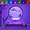 Neioaas 3D Moving Sand Art Liquid Tischlampe, 3D Sanduhr Tiefsee Treibsandlampe, RGB Farbe Sandmalerei Nachtlicht, 360 ° Drehende Sanduhr Dekoration, Leben Home Desktop Dekoration (Lila)