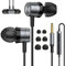 QILERUI Noise-Isolating In-Ear Headphones with Mic, Wired 3.5mm Jack Earbuds with Volume Control Compatibile with Smart phone, Android, MP3, Most 3.5mm Audio Devices